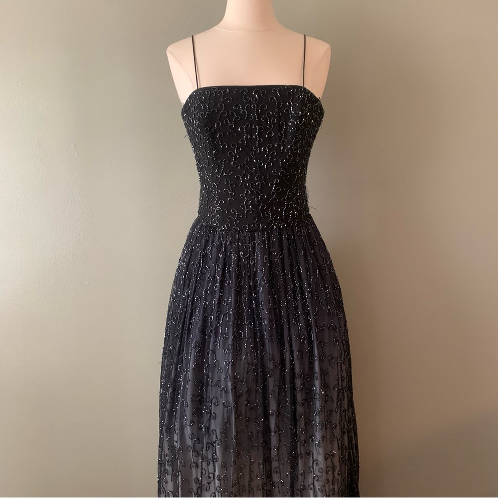 Cache Black Ombre Beaded Prom Dress - image 5